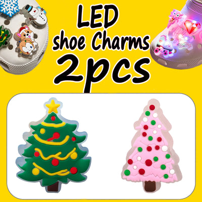 🎄1/2pcs LED Christmas Shoe Charms – Light-Up Santa, Snowman, Tree & Holiday Icons for Clogs