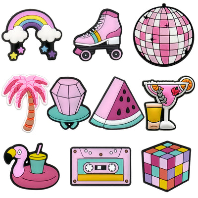 👟10PCS Shoe Charms Set – Themed PVC Decorations for Crocs, Sandals, Bags & More