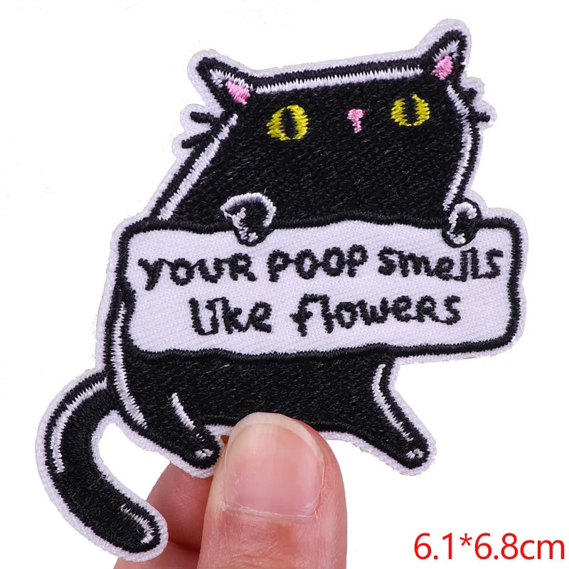 🦖 Funny Animal Patch — Cat, Frog, Dino & Duck Iron-On