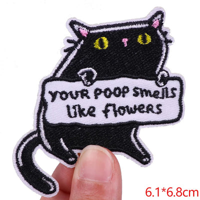 🦖 Funny Animal Patch — Cat, Frog, Dino & Duck Iron-On