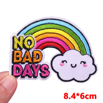 🧷 Bold Quote & Letter Patch — Cartoon Iron-On