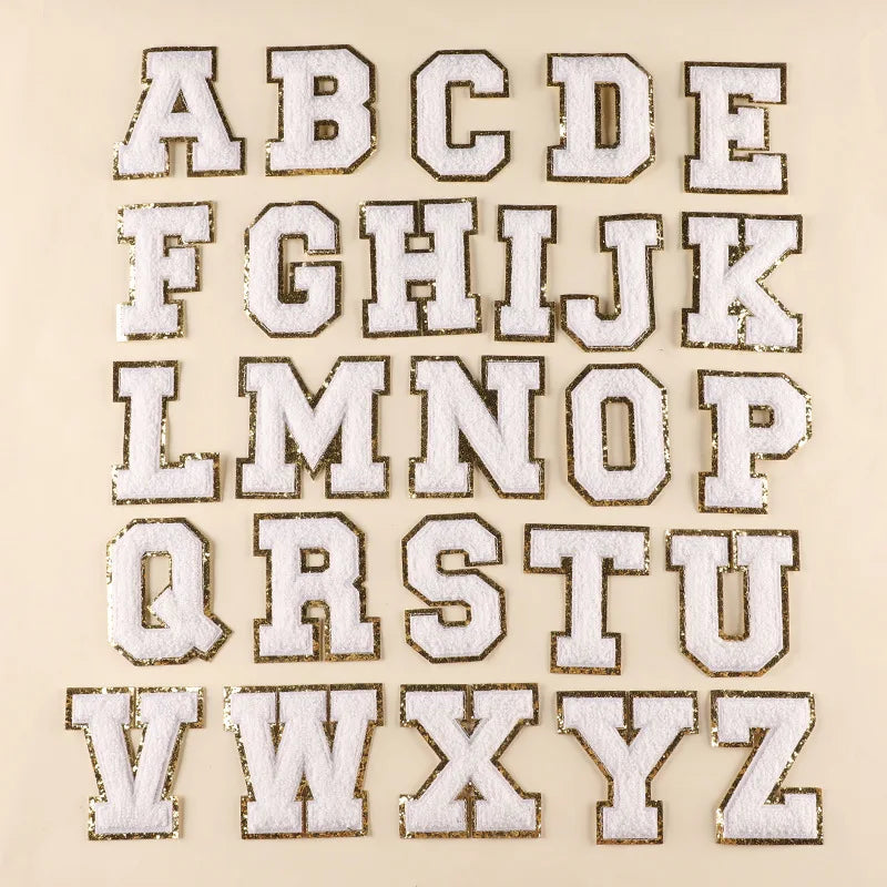 🔠 A–Z White Towel Letter Patch — 8cm Iron-On Alphabet