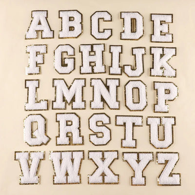 🔠 A–Z White Towel Letter Patch — 8cm Iron-On Alphabet