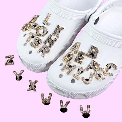 🔡26PCS Alphabet Shoe Charms – A–Z Letter Pins in LED, PVC & Metal for Clogs & More