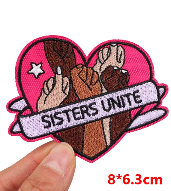 🧷 Feminist & Girl Power Patch — Iron-On Embroidered Uterus, Mom, Equality & Self-Love Designs for Jackets, Jeans & DIY Decor