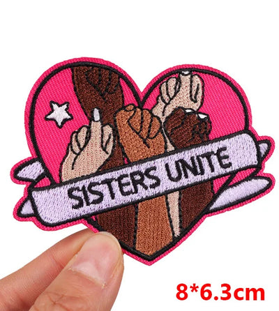 🧷 Feminist & Girl Power Patch — Iron-On Embroidered Uterus, Mom, Equality & Self-Love Designs for Jackets, Jeans & DIY Decor