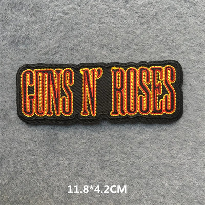 Guns N' Roses patch on a gray background