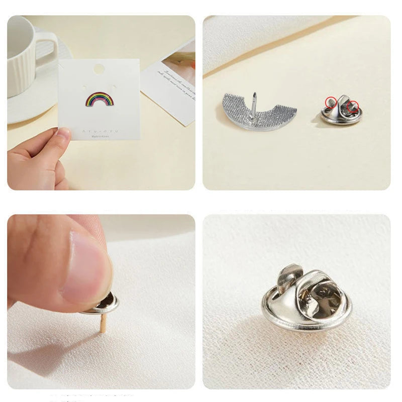 🎁100PCS Random Enamel Pins – Cute Animal, Plant & Cartoon Metal Lapel Badges for Bags & Clothes