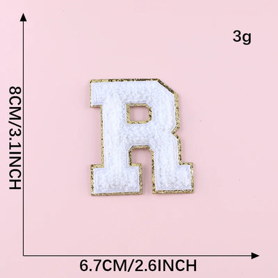 🔠 A–Z White Towel Letter Patch — 8cm Iron-On Alphabet