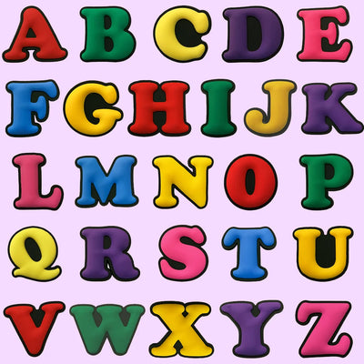 🔡26PCS Alphabet Shoe Charms – A–Z Letter Pins in LED, PVC & Metal for Clogs & More