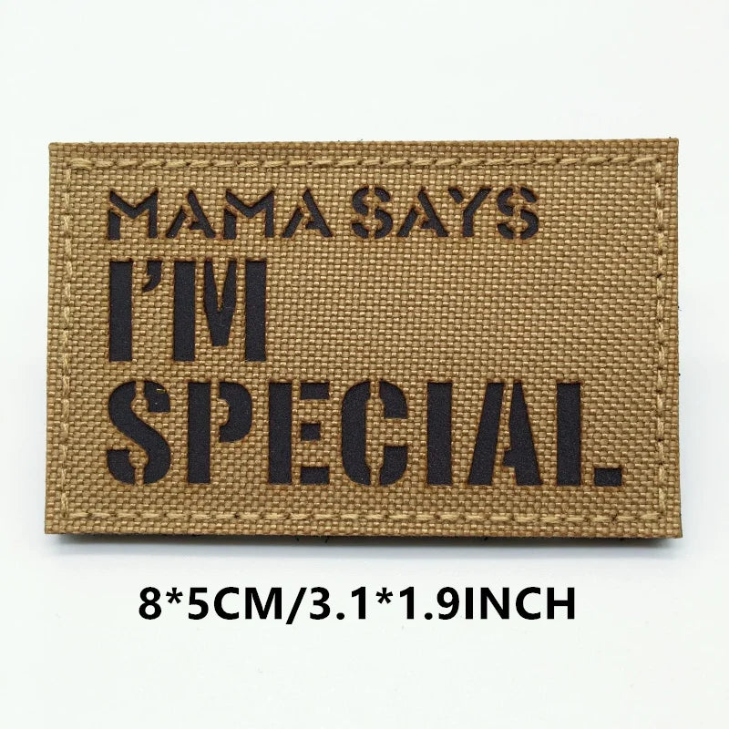 Doormat with 'Mama Says I'm Special' text on a white background