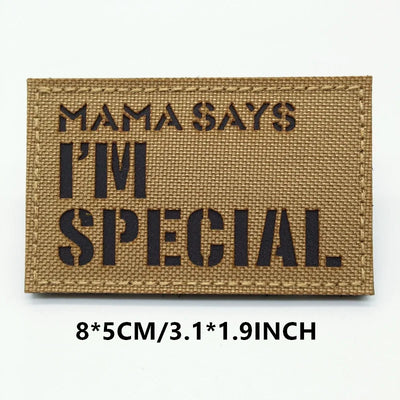 Doormat with 'Mama Says I'm Special' text on a white background