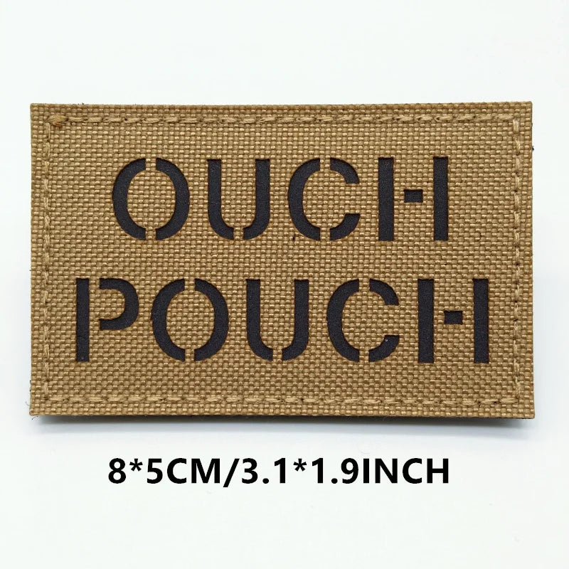 Doormat with 'OUCH POUCH' text on a white background