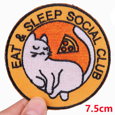 🦖 Funny Animal Patch — Cat, Frog, Dino & Duck Iron-On