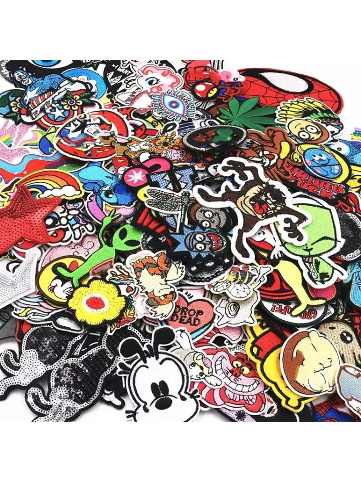 Collection of various colorful stickers on a white background
