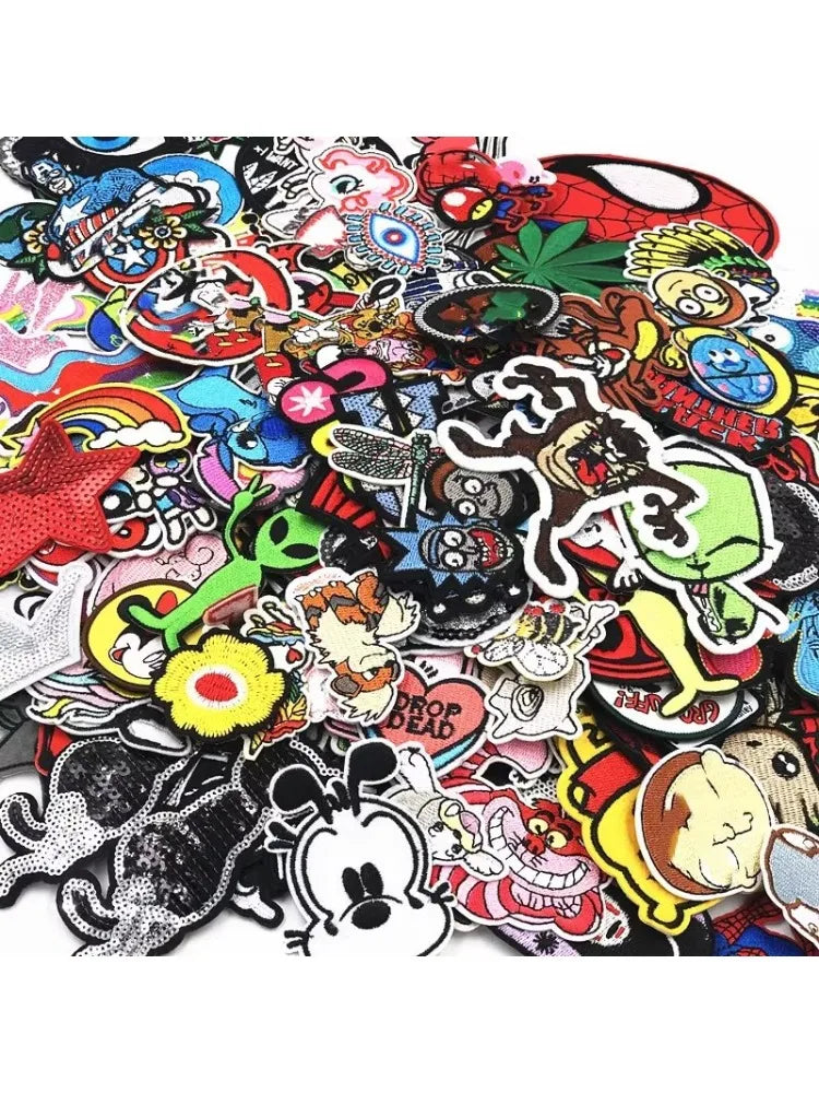 Collection of various colorful stickers on a white background