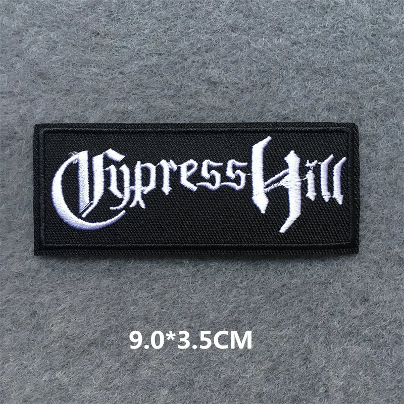 Black patch with 'Cypress Hill' logo on a gray background
