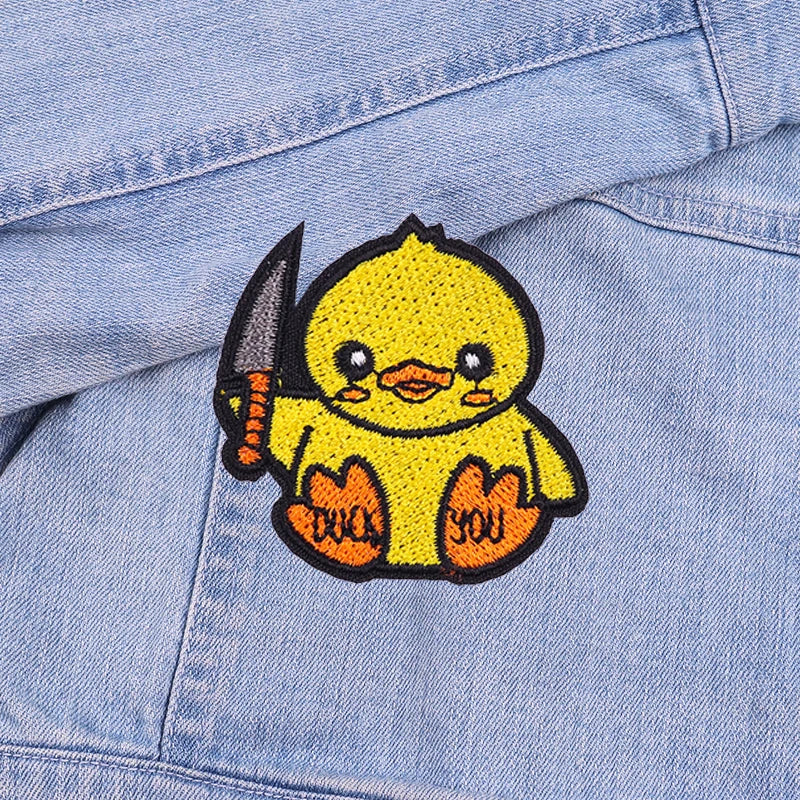 🦖 Funny Animal Patch — Cat, Frog, Dino & Duck Iron-On