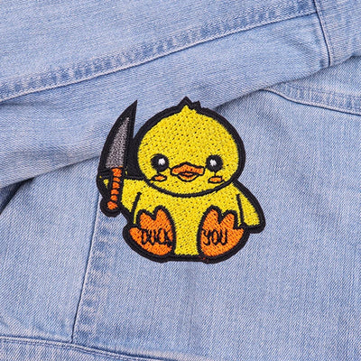 🦖 Funny Animal Patch — Cat, Frog, Dino & Duck Iron-On