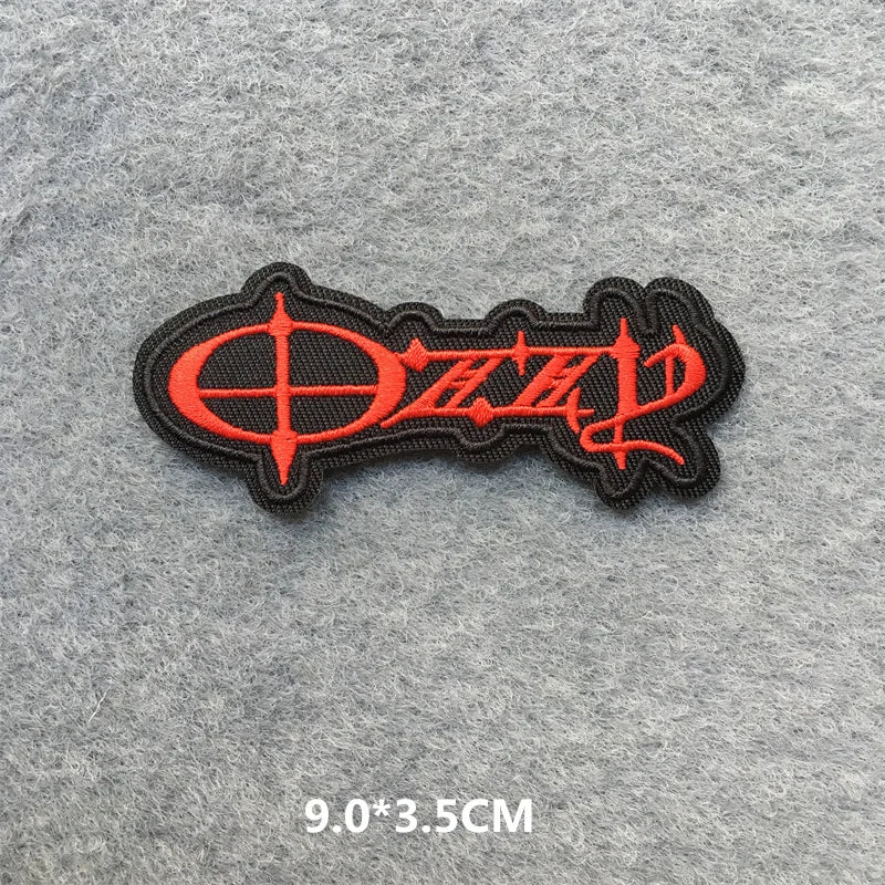 Ozzfest logo patch on a gray background