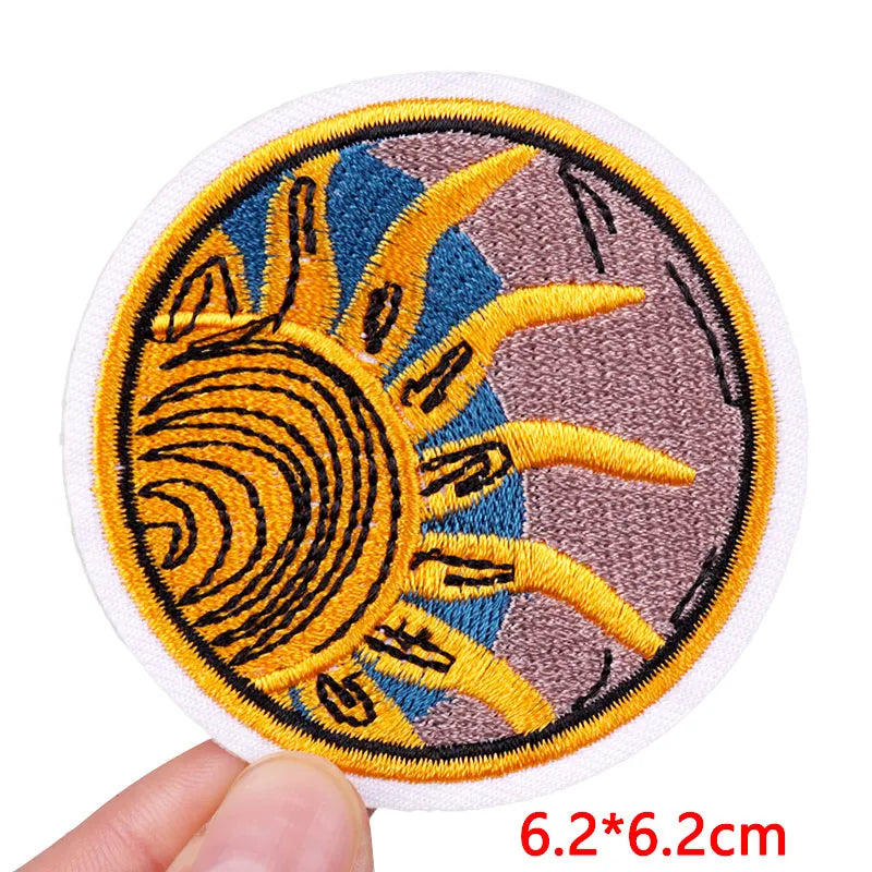 🧷 Cute Pink Aesthetic Embroidered Patch – Iron-On Butterfly, Rainbow, Heart, and Flower Designs for Jackets & DIY Clothing
