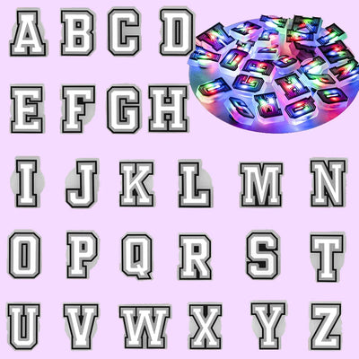 🔡26PCS Alphabet Shoe Charms – A–Z Letter Pins in LED, PVC & Metal for Clogs & More