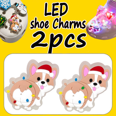 🎄1/2pcs LED Christmas Shoe Charms – Light-Up Santa, Snowman, Tree & Holiday Icons for Clogs