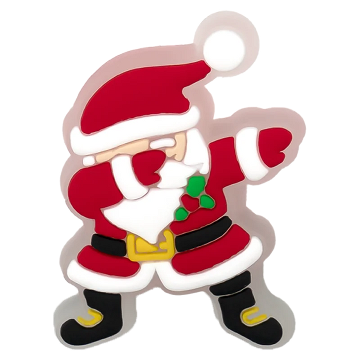 Cartoon Santa Claus figure on a white background