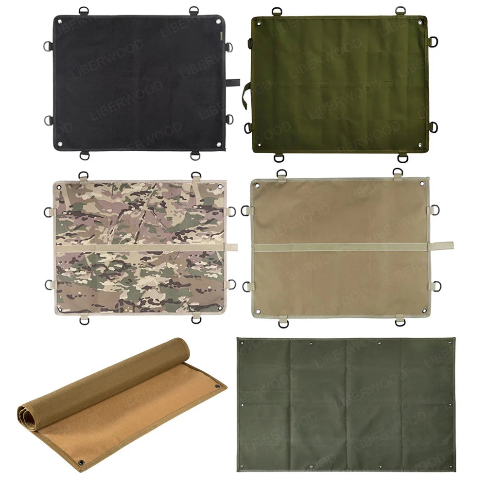 Set of various colored patch display boards showing one rolled the other opened on a white background