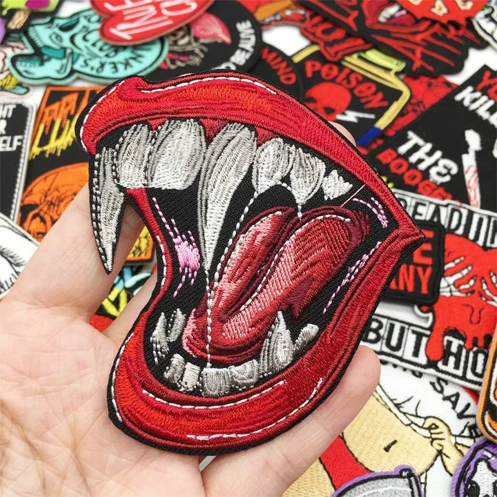 50pcs Mixed Patch Pack — Punk, B&amp;W &amp; Kawaii Iron-On