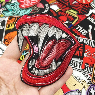 🔥 50pcs Mixed Patch Pack — Punk, B&W & Kawaii Iron-On