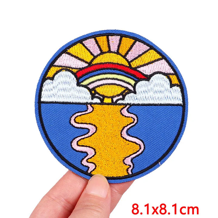 Cartoon Iron-On Patch — Space, Flower &amp; Animal Embroidery - Style 19