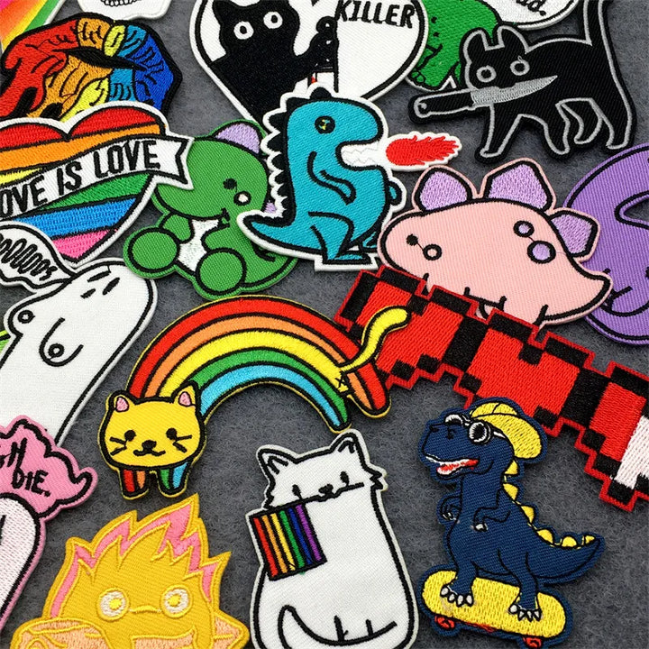 25pcs Lot Amine Patches for Clothing Cartoon Embroidered Patches on Clothes Stickers DIY Iron on Patches Set Sewing Appliques