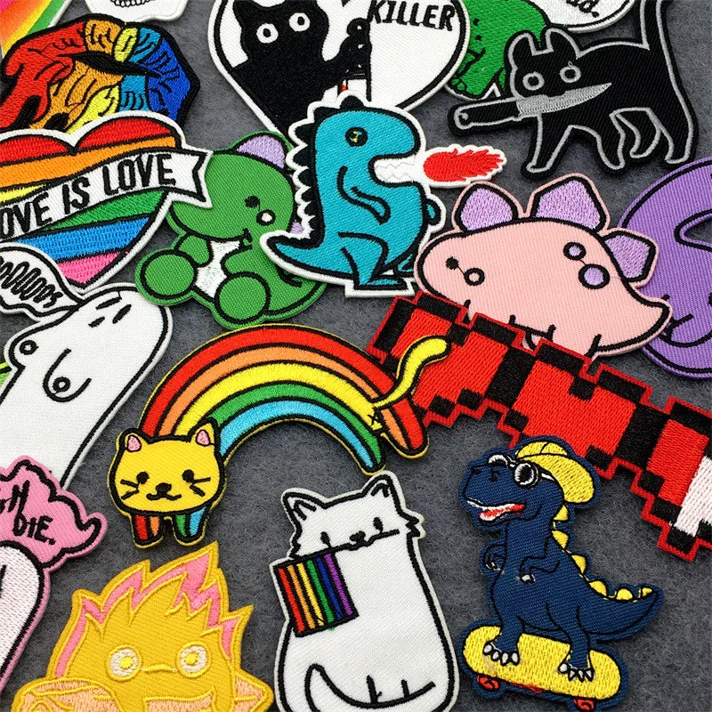 25pcs Lot Amine Patches for Clothing Cartoon Embroidered Patches on Clothes Stickers DIY Iron on Patches Set Sewing Appliques