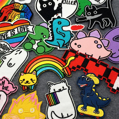 25pcs Lot Amine Patches for Clothing Cartoon Embroidered Patches on Clothes Stickers DIY Iron on Patches Set Sewing Appliques