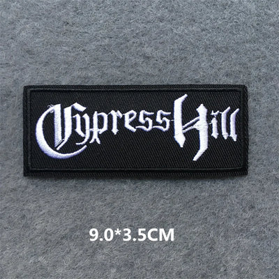 Black patch with 'Cypress Hill' logo on a gray background