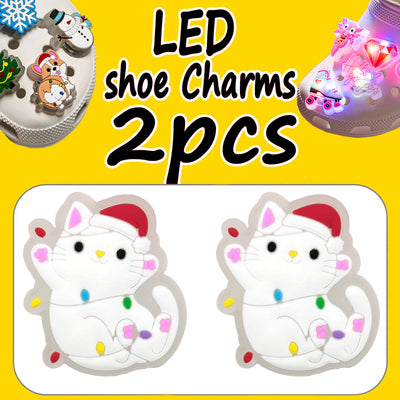 🎄1/2pcs LED Christmas Shoe Charms – Light-Up Santa, Snowman, Tree & Holiday Icons for Clogs