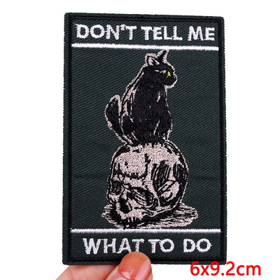 🃏 Tarot Cat Patch — Funny Iron-On Embroidered Badge