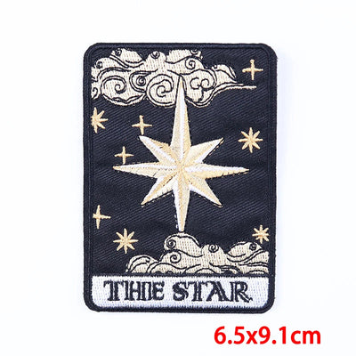 Embroidered patch with star design and 'The Star' text on a white background