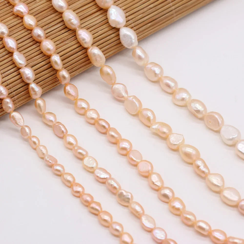 🌊 Natural Freshwater Pearl Beads — Irregular Nugget Strand (DIY)