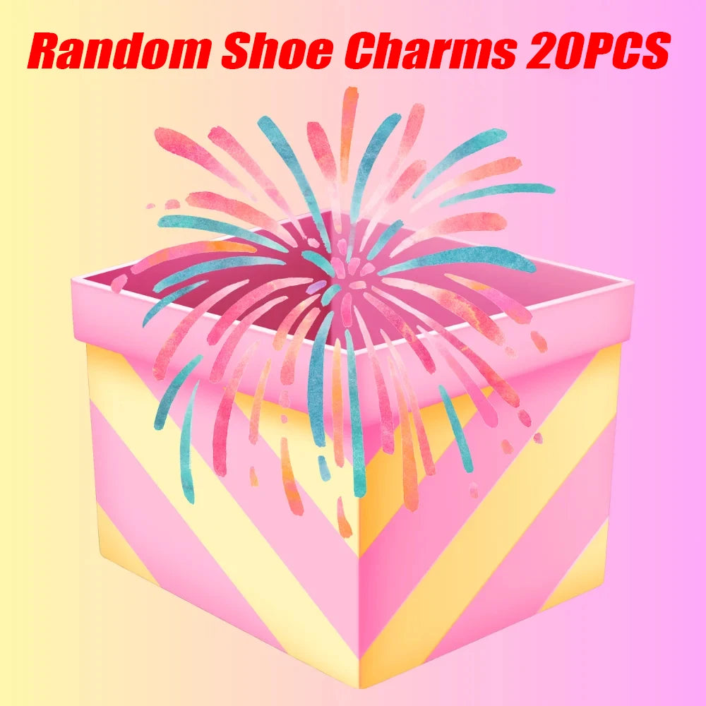 Colorful shoe charm packaging with &