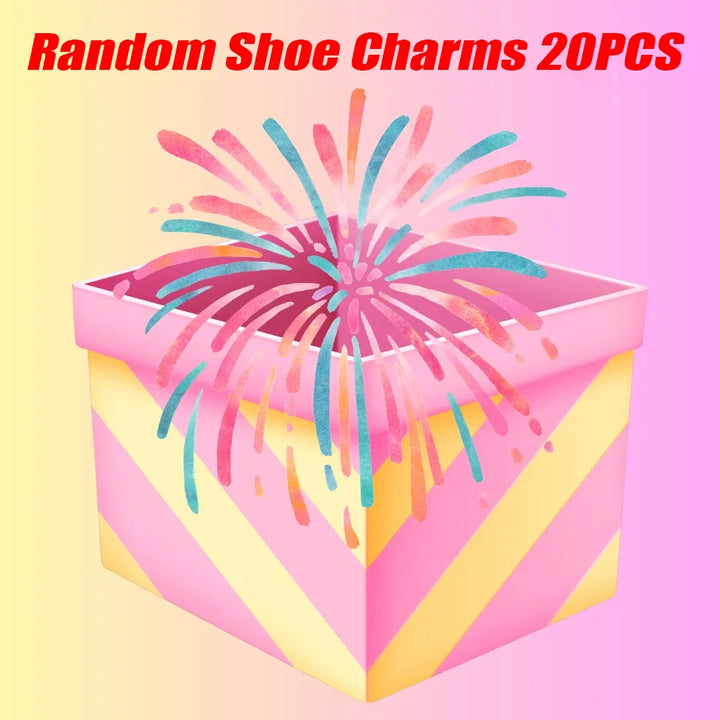 Colorful shoe charm packaging with &