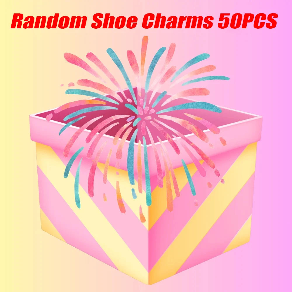 🌈20/50/100pcs Kawaii Shoe Charms – Random Cartoon Animals & Cute Icons for Crocs, Clogs & Bags