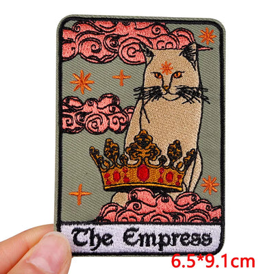 🃏 Tarot Cat Patch — Funny Iron-On Embroidered Badge