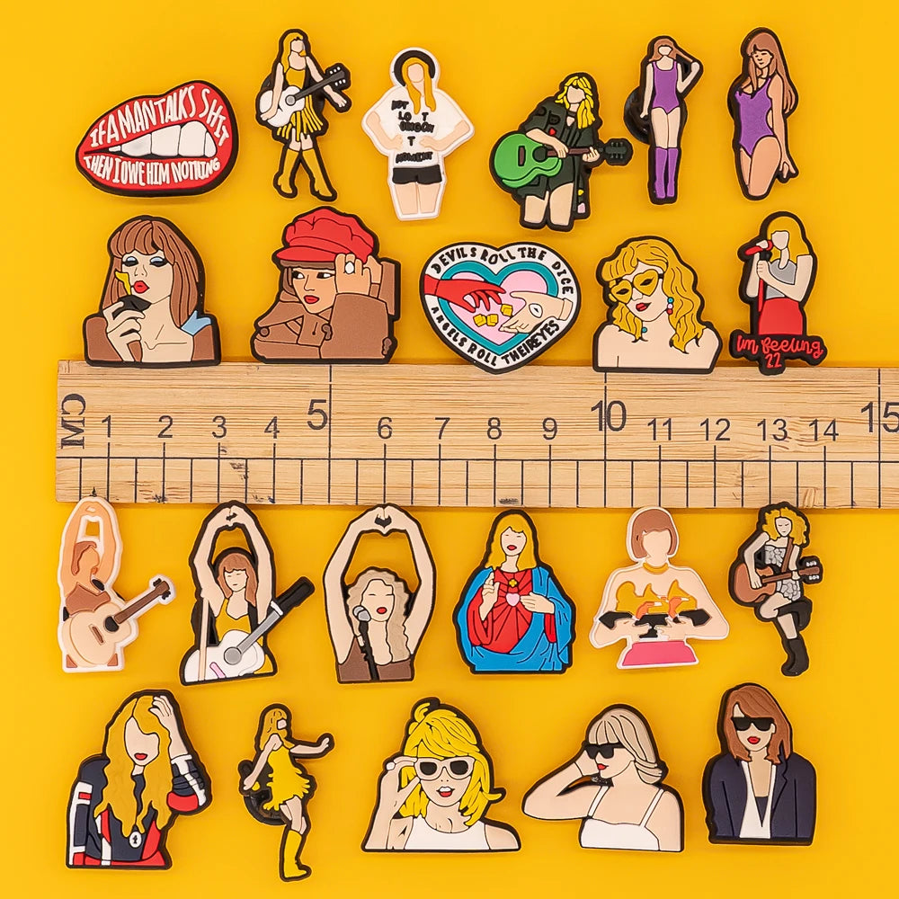 💅50pcs Women Stars Shoe Charms – Female Singers, Fashion Icons, Pop Culture for Clogs