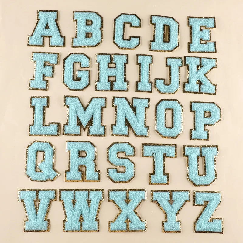 🔠 A–Z Blue Towel Letter Patch — 8cm Iron-On Alphabet