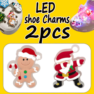 🎄1/2pcs LED Christmas Shoe Charms – Light-Up Santa, Snowman, Tree & Holiday Icons for Clogs