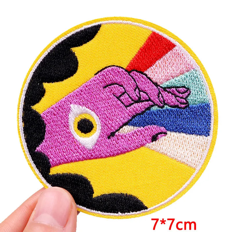🧷 Bold Quote & Letter Patch — Cartoon Iron-On