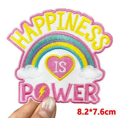 🧷 Bold Quote & Letter Patch — Cartoon Iron-On