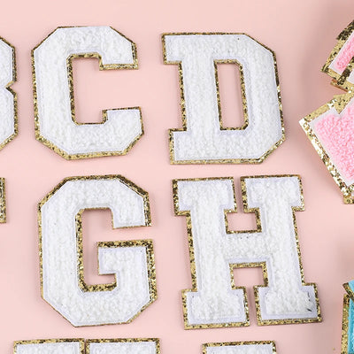 A-Z Letter Patches for Clothing Large Pink Towel Embroidery Patches on Clothes Stickers Appliques DIY Craft Accessories Size:8CM